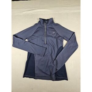 HEAD Womens XS Blue Quarter Zip Pullover Activewear Thumbholes S395 GU0001SS